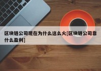 区块链公司现在为什么这么火[区块链公司靠什么盈利]