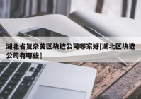 湖北省复杂美区块链公司哪家好[湖北区块链公司有哪些]